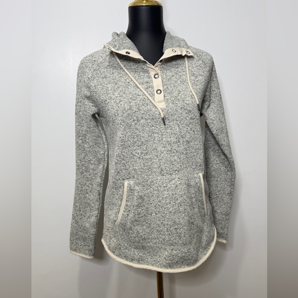 Ascend Heather Gray‎ Women’s Hoodie with Cream Trim